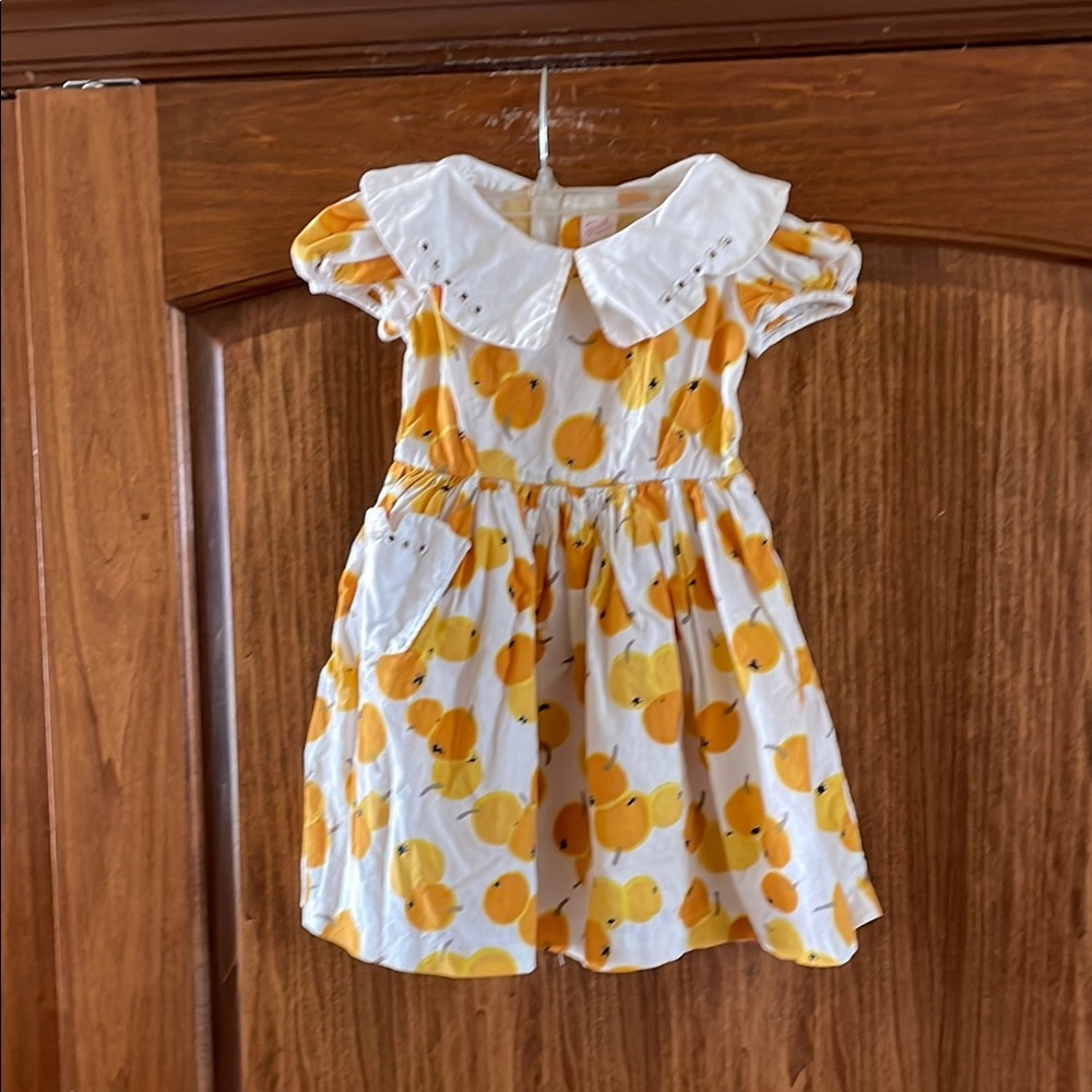 Vintage Ruth Of Carolina Ruth Originals 1960’s Jewel Oranges Little Girl’s Dress